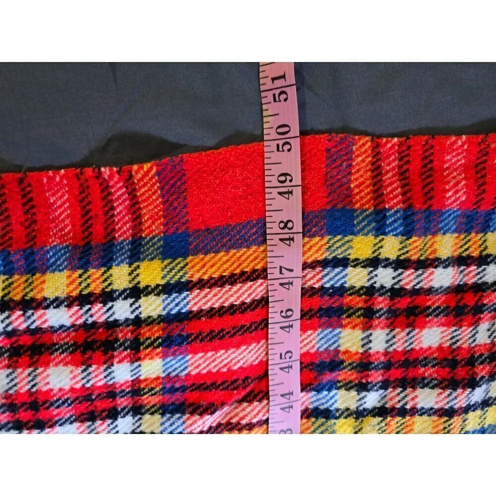 Vintage Red Tartan Plaid Highlander British Style Throw Blanket Couch Throw